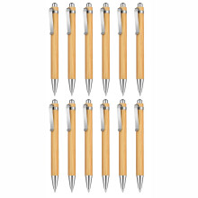 12 StüCk Bambus Einziehbar Druckkugelschreiber Stift Schwarze Tinte 1 Mm BüRo Artikel Kugelschreiber Bambus Kugelschreiber Stift Holz Kugelschreiber