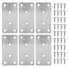 6 Piezas Placas de ReparacióN Soportes Rectos Soporte Plano de Alta Resistencia Placas de ReparacióN de Acero Inoxidable para Muebles de Madera