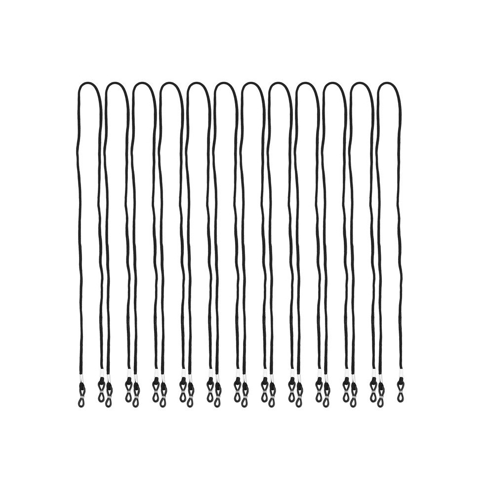 Tauoh Black 12Pcs Nylon Eyeglass/Spectacle/Sunglass/Eyewear Cord Holder Neck String