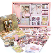 Esthetische Scrapbook Journaling Kit,Vintage Olieverfschilderij B6 Notebook Scrapbooking Benodigdheden Art Stickers,B