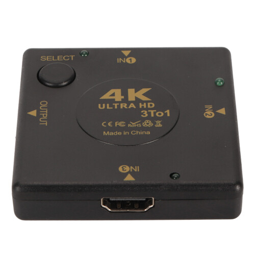 3-in-1 4K HDMI Switch 3D Video Selector for PC, Console, TV