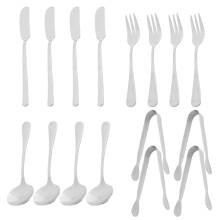 OstsmöRspridarknivar Set 16 Delar CharkuteritillbehöR SmöRknivar i Rostfritt StåL ServeringståNg (Silver)