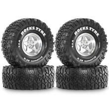 4pc 1.9 Metal Beadlock Wheel Rims and Crawler Tires for 1/10 RC Crawler Car Axial SCX10 II III Pro Capra TRX4 D90 MST A