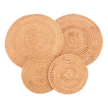 4-Pack Handgeweven Rotan Onderzetters, Tafel Geweven Onderzetter voor Warme Gerechten Platen Beker, Pannenlap voor Tafel, Hittebestendige Matten