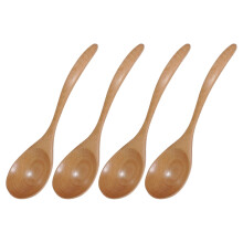 4 Piezas Cucharas de Madera Cucharas de Sopa Cucharas de Madera Natural Cuchara de Postre Cuchara de Té Cuchara Curva