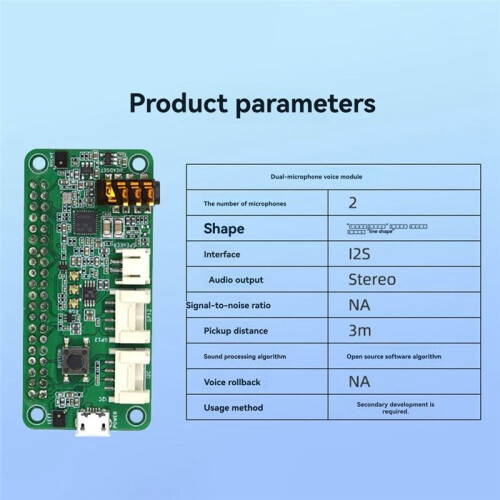 For Raspberry Pi 2/3b/4b ReSpeaker Intelligent Speech Recognition Module 2 Microphone Array Expansion Board 1