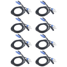 8X DMX Powercon-Kabel Kombination Av Powercon-Kontakt och DMX XLR-Signallinje för Ljusströmanslutning Signaltransit(A)