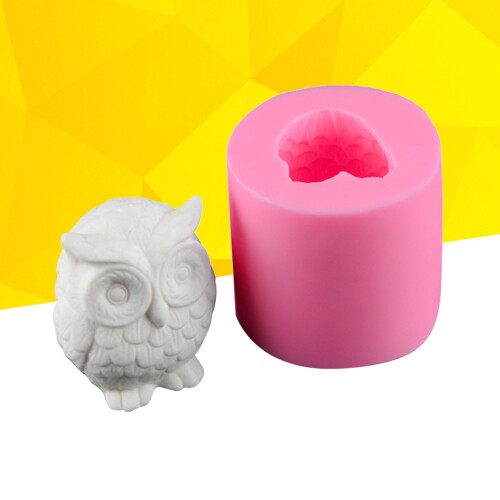 Molde 3D De Coruja Em Silicone Para Bolo Cupcake Chocolate E Pasta Açúcar 2