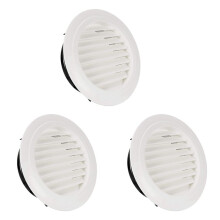 3pièces 8 Pouces Ronde Air Vent ABS Louvre Grille Cover Blanc Soffit Vent avec Intégré Fly Screen Mesh pour La Salle de Bain Bureau Cuisine