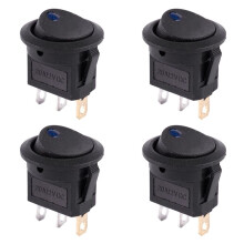 4X 12V LED Inverter Rocking Rocker ROUND SPST -OFF for BOAT Car