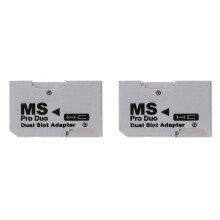2X Lecteur de Carte Memory Stick Pro Duo Adaptateur de Carte Micro- TF Vers MS Pro Unique Double Slots pour PSP Manette de Jeu pour Carte PSP