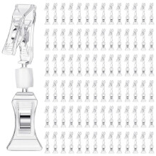 200Pcs Double Sided Sign Clips Sign Display Clip Clear Rotatable Merchandise Clip Sign Holder Plastic Price Clip
