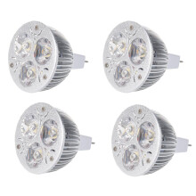 4X 3W 12-24V MR16 Varmvit 3 LED-Ljus Spotlight Lampa Endast Glödlampa