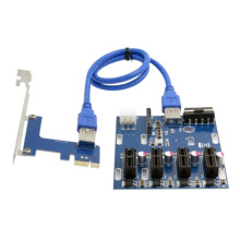 Add in Card PCI-E 1 to 4 PCI Express Riser Card ITX to External 4 PCI-E Slot Adapter PCIe Port Multiplier Card