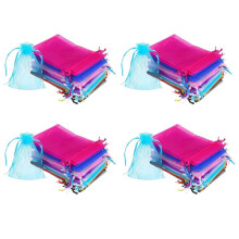 200 Pezzi 4 da 6 Pollici Sacchetti Regalo Organza Sacchetti di Gioielli Coulisse Borse di Favore Festa Nuziale (Multicolor)