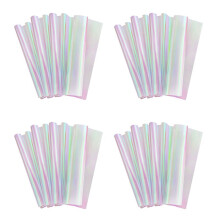 80 Pieces 59 cm x 57 cm Cellophane Wrap Paper Iridescent Film Gift Wrap Rainbow Flower Wrapping Packaging Paper Come