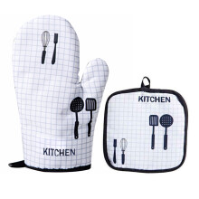 (1) Cute Oven Mitts and Pot Pad Sets Non-Slip Potholders Kitchen Heat Resistant Hot Pads for Kitchen