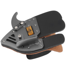 Schwarzer grauer Bogenschützen-Finger-Tab aus Leder, Aluminiumlegierung, Schießtraining-Schutz