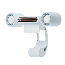 Portable Air Conditioner Charging Fan with LED Light, Luminous Mute Fan, Four-Speed Hanging Screen Small Fan White
