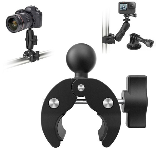 For /  Camera 1 Inch 25mm Motorcycle Ram  Mount Support Bike Handlebar Railing Super Clamp A 2