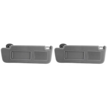 2X Grey Sun Visors with Vanity Mirror Mirror LED Lamp for Prado 120 Series 02-09 74320-6A020-B1 74320-60850-B1 L