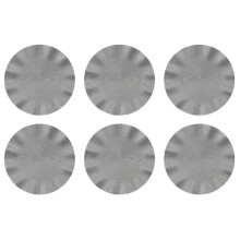 6X Wave Round Placemat, Round Anti-Scalding Mat, Dining Table Insulation Western-Style Placemat, Silver