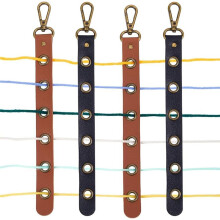4-Teilige Garn-Organizer Aus PU-Leder, 6 Löcher, Garnspaltwerkzeuge mit Verschluss für Garntasche, 2 Farben, Strickgarn-Tender