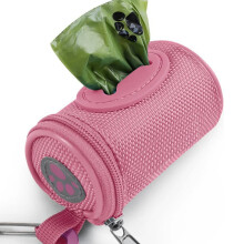 (Pink) Outdoor Dog Poop Bag Holder Durable and Strong Oxford Cloth Bags Holder Suitable for Walking Dog Outside