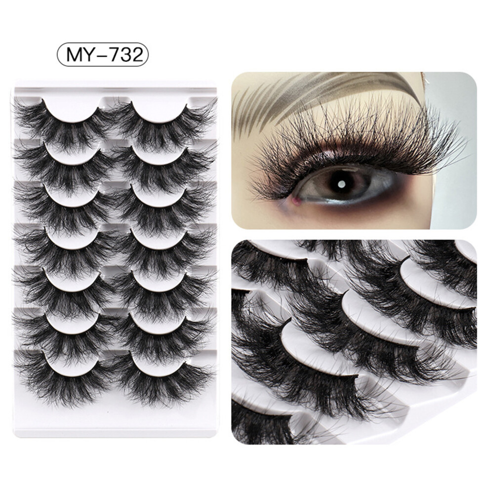 Creation-3C Fluffy Volume Eyelashes, 7 Pairs, Long & Natural