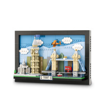 London Skyline Architecture Building Block Set 564 Pieces with WallMount Display, Collectible Model for Adults and Kids