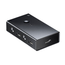 -Compatible KVM  4K@60Hz USB 2.0 Switcher 2 in 1 Out for Printer Monitor Mouse 2 PCs Sharing 1 Device Splitter