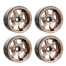 4pcs 1.55" 1.55" Offset Ajustable Metal Wheel 5-Spoke Wheel Rim for RC 1/10 D90 TF2 CC01 LC70 MST Bronze