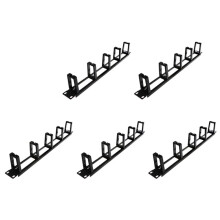 5X 19 Zoll 1U Rack Schränke Kabel Management Netzwerk Organisator Hohle Metall Basis Fünf Ringe Abnehmbarer Draht Manager Rahmen