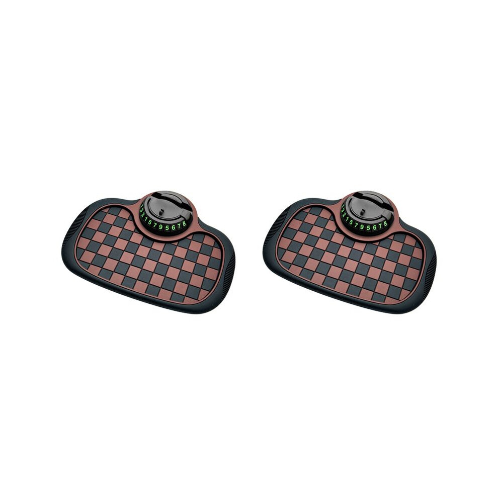 Multifunctional Car Anti-Skid Pad With Mobile Phone Bracket, Plaidstyle, Dashboard Anti-Skid Pad. Brown 6031144122901