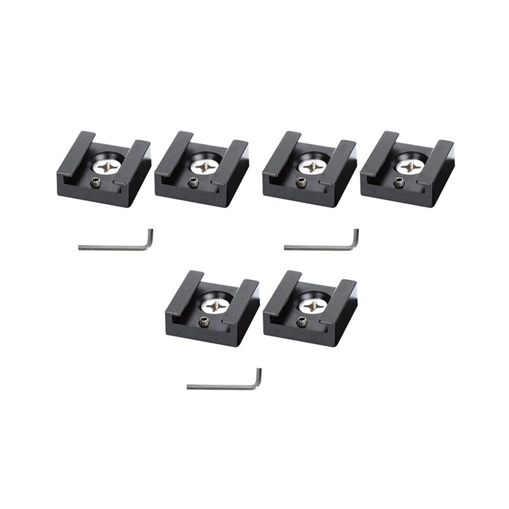 Cold Shoe Mount Aluminum Adapter Bracket Hot Shoe With 1/4 Thread For Camera Cage Flash Shoe Mount(6 Pcs) 4713586137966