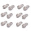 6X Oval Wardrobe Hanging Rail Rod End Bracket Support Silver Tone Pair 1