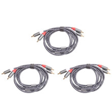 3X RCA Stereo Cable, [6Ft/1.8M, Dual Shielded Gold-Plated] 2RCA Male to 2RCA Male Stereo Audio Cable for Home Theater