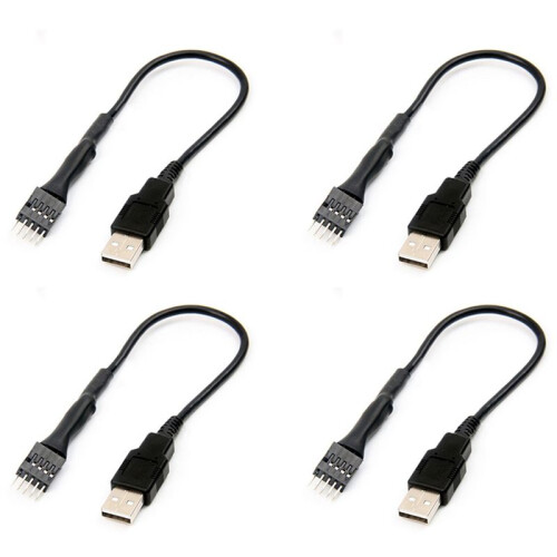 4 Piezas 20 cm 9 Pines Macho Una USB Externo Un Cable de Extensión de Datos Interno de Placa Base de PC Macho