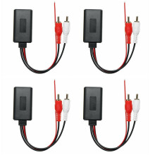 4Pcs Car Wireless Module Music Adapter RCA AUX Audio Cable Universal 2RCA Interface Adapter 5-12V