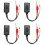 4Pcs Car Wireless  Module Music Adapter RCA AUX Audio Cable Universal 2RCA Interface  Adapter 5-12V 1