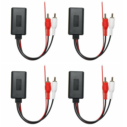 4Pcs Car Wireless  Module Music Adapter RCA AUX Audio Cable Universal 2RCA Interface  Adapter 5-12V