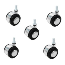 5-Delige 2-Inch Stille Katrolwielen voor Kantoor-/Computerstoelen, Stille Dikke Wielen voor Meubels en Gereedschap.