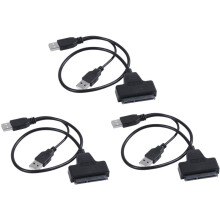 3X USB2.0 to Adapter Cable 33cm for 2.5 Inch External SSD HDD