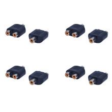 8 Pcs RCA AV Splitter Y Adapter 1 Female 2 Female, Black