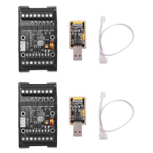2X FX1N-14MT Industrielle SPS-Steuerplatine + GehäUse + USB-TTL-Kabel SPS-Modul Analogeingang/-Ausgang mit FüHrungsschiene