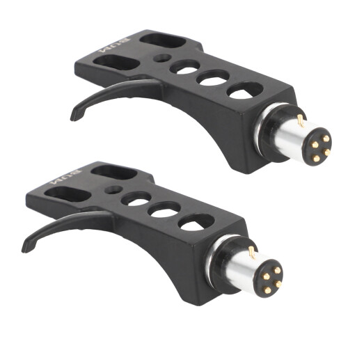 2X Black Turntable Headshell for Technics for Other Turntables 4 Pin Contacts Fit Phono Turntables Headshell