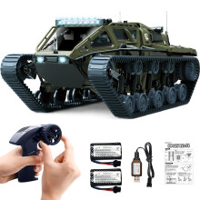 1:16 Scale RC Tank with Dual Battery Endurance, 2.4GHz AllTerrain Tracked Military Vehicle with Lights