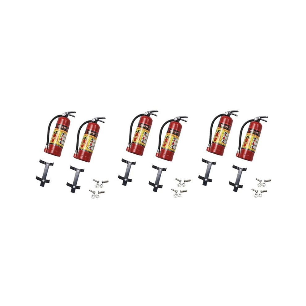 6Pcs Simulation Fire Extinguisher For 1/10 Rc Crawler Car Axial Scx10 Trx4 Rc4wd D90 Decoration Parts, Red 4712949501062