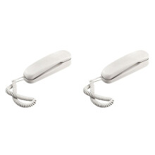 2X Wired Wall Phone, Hotel Small Phone, Suitable for Home/Bathroom/School/Office Fixed Wall Phone, White