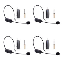 4X Neuer 2 Im 1 Handheld UHF Funk Mikrofon Professioneller Kopfhörer Mikrofon Lautstärke Verstärker für Den Sprach Unterricht